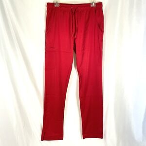 Medichic Women's Cargo Straight Leg Scrub Pants Red M Medical Tech Vet Nursing